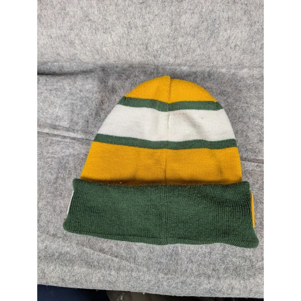 New Era Green Bay Packers NFL Cuffed Knit Beanie Hat Green Gold Fleece‎ Lined
